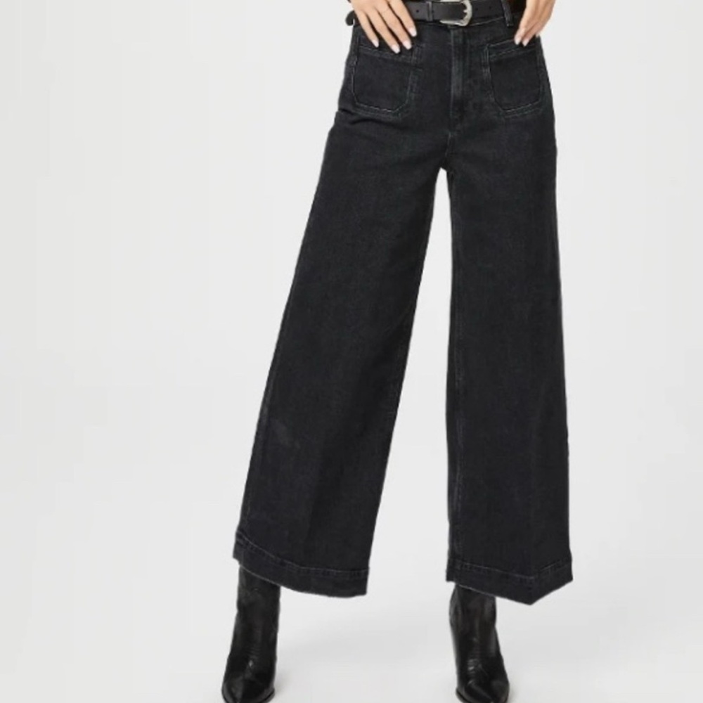 PAIGE Harper Ankle Jeans in Washed Noir
